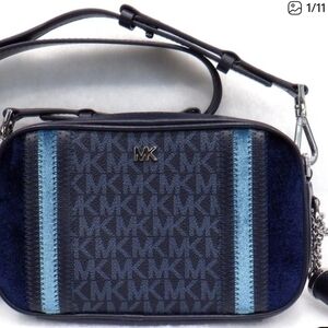 Michael Kors Navy And Blue Small Crossbody Bag